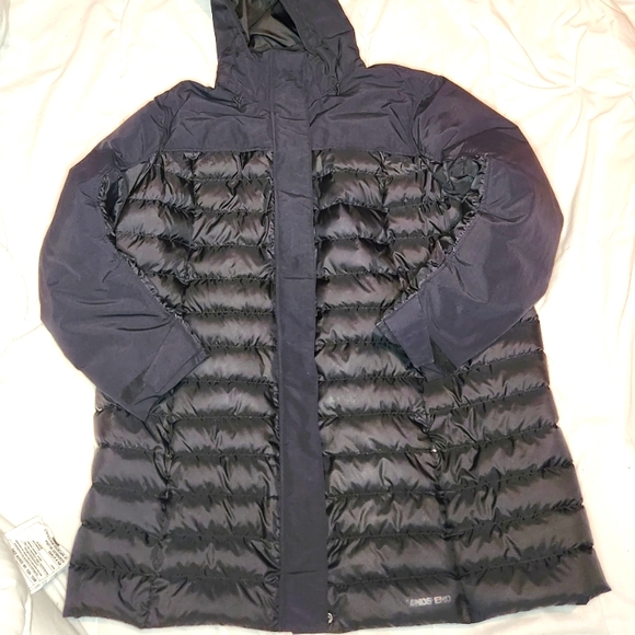 Lands' End Jackets & Coats Lands End Womens Black Hooded Down Plus